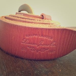 Ralph Lauren cognac leather horse bit belt XL NWOT